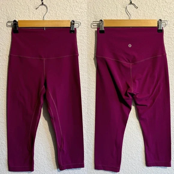 Lululemon Align High Rise Crop Leggings Deep Fuschia Pink Purple Women’s 4 - Picture 2 of 7